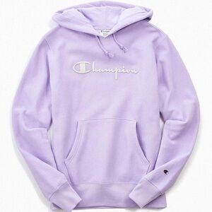 Champion Reverse Weave Boyfriend Hoodie Sweatshirt in Lavender - Size Small